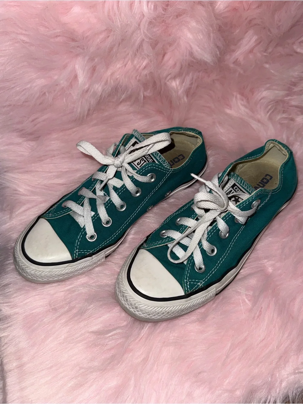 Converse All Star Deep Teal Low-Top Canvas Sneakers—Size: 6